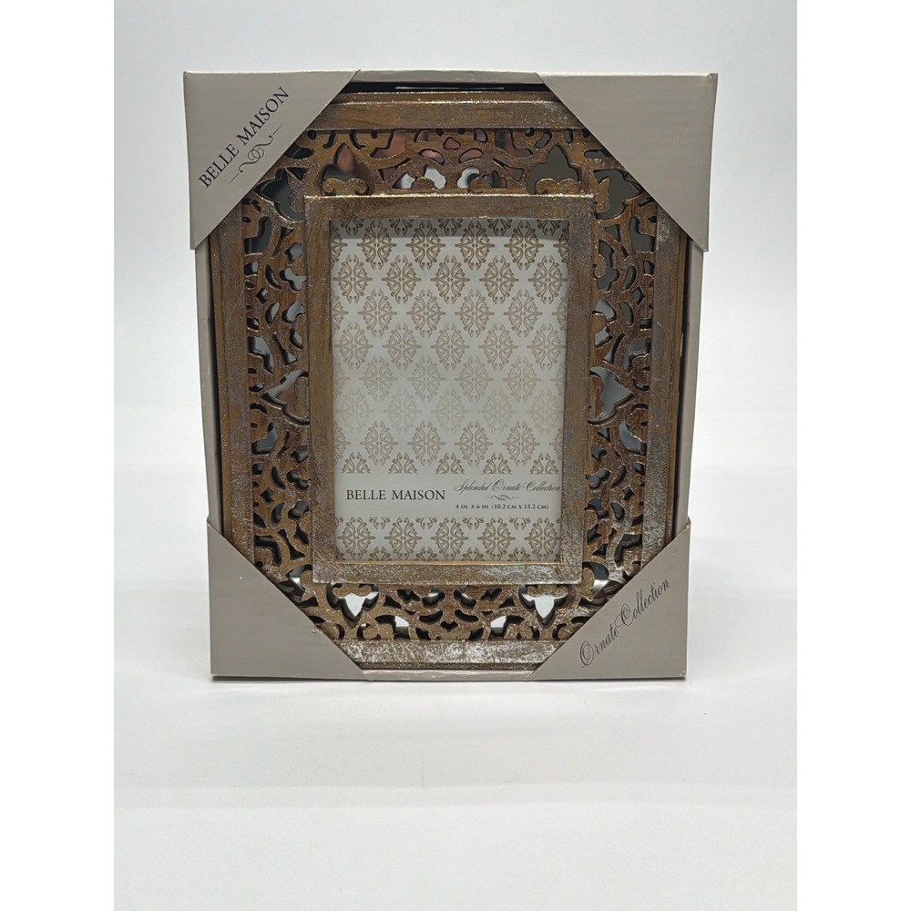Belle Maison Splendid Ornate Collection 4x6 Picture Frame Bronze Silver Filigree